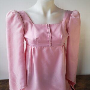 Pink Princess handmade maxi dress costume w wizard point sleeves & pearl details
